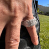 Mens Solid 925 Sterling Silver Iced Flooded Out Round & Baguette CZ