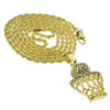 Micro Basketball Pendant Gold Finish Rope Chain 24"