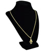 Micro Basketball Pendant Gold Finish Rope Chain 24"