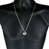 Micro Broken Heart 24" Rope Gold Finish Chain Necklace