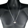 Micro Broken Heart Pendant  Silver Tone Rope Chain Necklace 24"