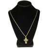 Micro Combo Cross Gold Finish Rope Chain Necklace 24"