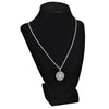 Micro Jesus Head Round Silver Tone 24" Rope Chain Necklace