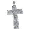 Micro Pave Silver Tone Iced Flooded Out Jesus Cross Pendant