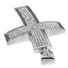 Micro Pave Silver Tone Iced Flooded Out Jesus Cross Pendant