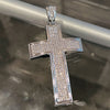 Micro Pave Silver Tone Iced Flooded Out Jesus Cross Pendant