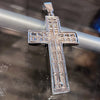 Micro Pave Silver Tone Iced Flooded Out Jesus Cross Pendant