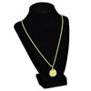 Micro The Last Supper Iced Pendant Rope Chain Gold Finish Necklace 24"