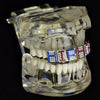 Mixed Letters Personalized Iced Flooded Out Teeth Custom Name Grillz