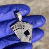 Moissanite 925 Sterling Silver Pendant Playing Cards Iced Flooded Out Royal Flush