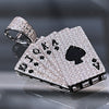 Moissanite 925 Sterling Silver Pendant Playing Cards Iced Flooded Out Royal Flush