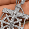 Moissanite VVS1 Jesus Crucifix Anchor Cross Pendant 925 Sterling Silver Italy