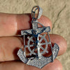 Moissanite VVS1 Jesus Crucifix Anchor Cross Pendant 925 Sterling Silver Italy