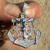 Moissanite VVS1 Jesus Crucifix Anchor Cross Pendant 925 Sterling Silver Italy