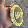 MVP Turnover Chain Necklace Huge 6" Gold Medal Pendant Award Cuban Link 35"