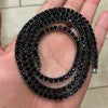 One Row Black Tennis Chain Iced Necklace 30" 5MM
