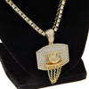 One-Row Gold Finish 24" Basketball Chain Necklace
