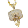One-Row Gold Finish 24" Basketball Chain Necklace