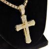 One-Row Gold Finish 24" Cross Tennis Chain Necklace