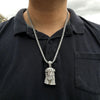 One-Row Silver Tone  24" Jesus Chain Necklace