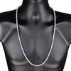 One Row Silver Tone Iced Tennis Chain Iced Necklace 30" 5MM