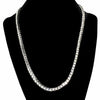 One-Row Silver Tone Iced Tennis Chain Necklace 6MM 20"