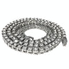 One-Row Silver Tone Iced Tennis Chain Necklace 6MM 20"