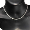 One-Row Silver Tone Tennis Chain Choker Necklace 4MM 18"