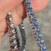 One-Row Silver Tone Tennis Chain Iced Flooded Out Necklace 3.8MM 20"