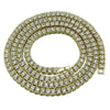 One Row Tennis Chain Gold Finish Necklace 30" 5MM