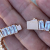 One Row Tennis Chain Rose Gold Finish over Stainless Steel Choker 18"