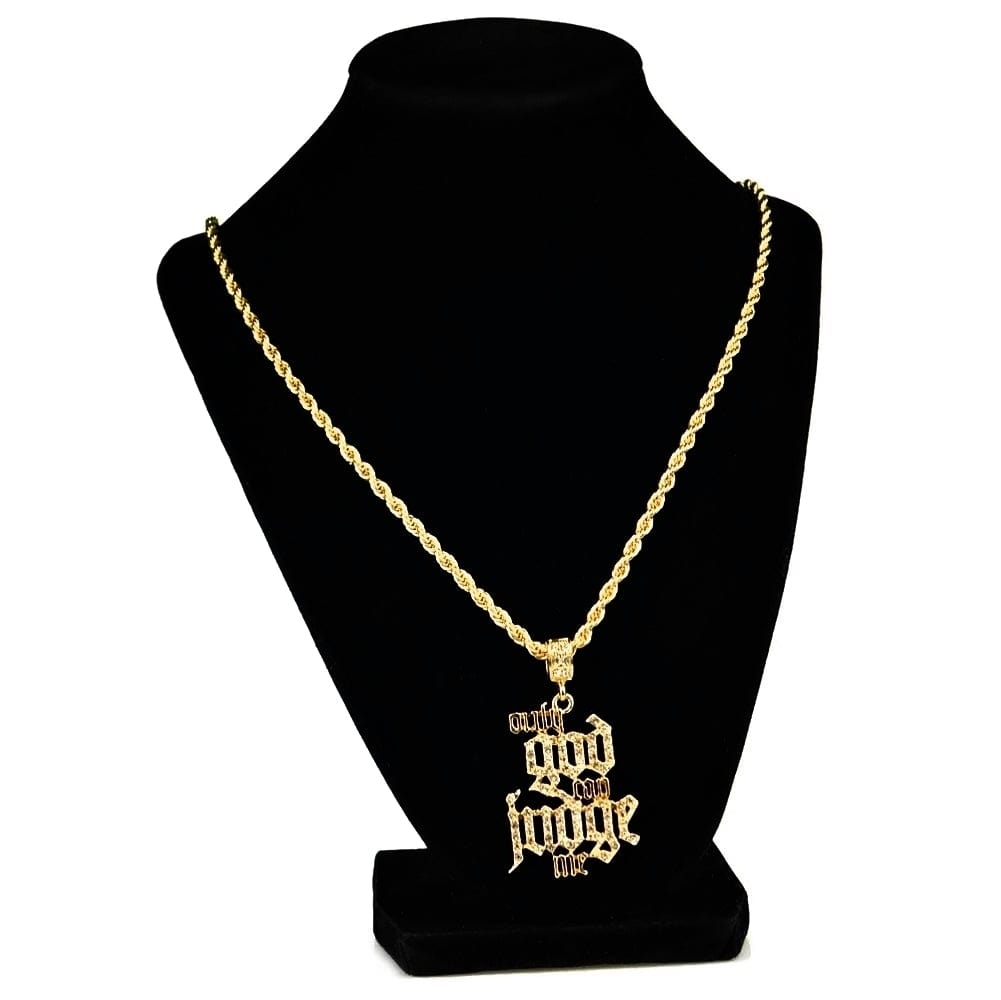 Only God Can Judge Me Gold Finish Rope Chain Necklace 24