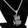 Only God Can Judge Me Silver Tone Rope Chain Necklace 24"