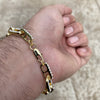 Paperclip Iced Bracelet Gold Finish 10MM or 13MM Thick x 8.5" Inch