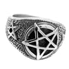 Pentagram Ring Occult Magic Pentacle Stainless Steel Size 7-15