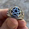 Pentagram Ring Occult Magic Pentacle Stainless Steel Size 7-15
