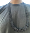 Pharaoh Chain 4 Four Row Iced Black Flooded Out Hip Hop Necklace 32"