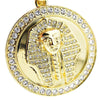 Pharaoh Gold Finish Coin Iced Bling Pendant