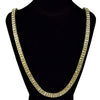 Pharaoh Gold Finish Two Row Tennis Chain Necklace 30"