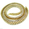 Pharaoh Gold Finish Two Row Tennis Chain Necklace 30"