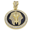 Pharaoh King Black and Gold Finish Coin Pendant