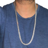 Pharaoh Silver Two Row Chain Necklace 30"