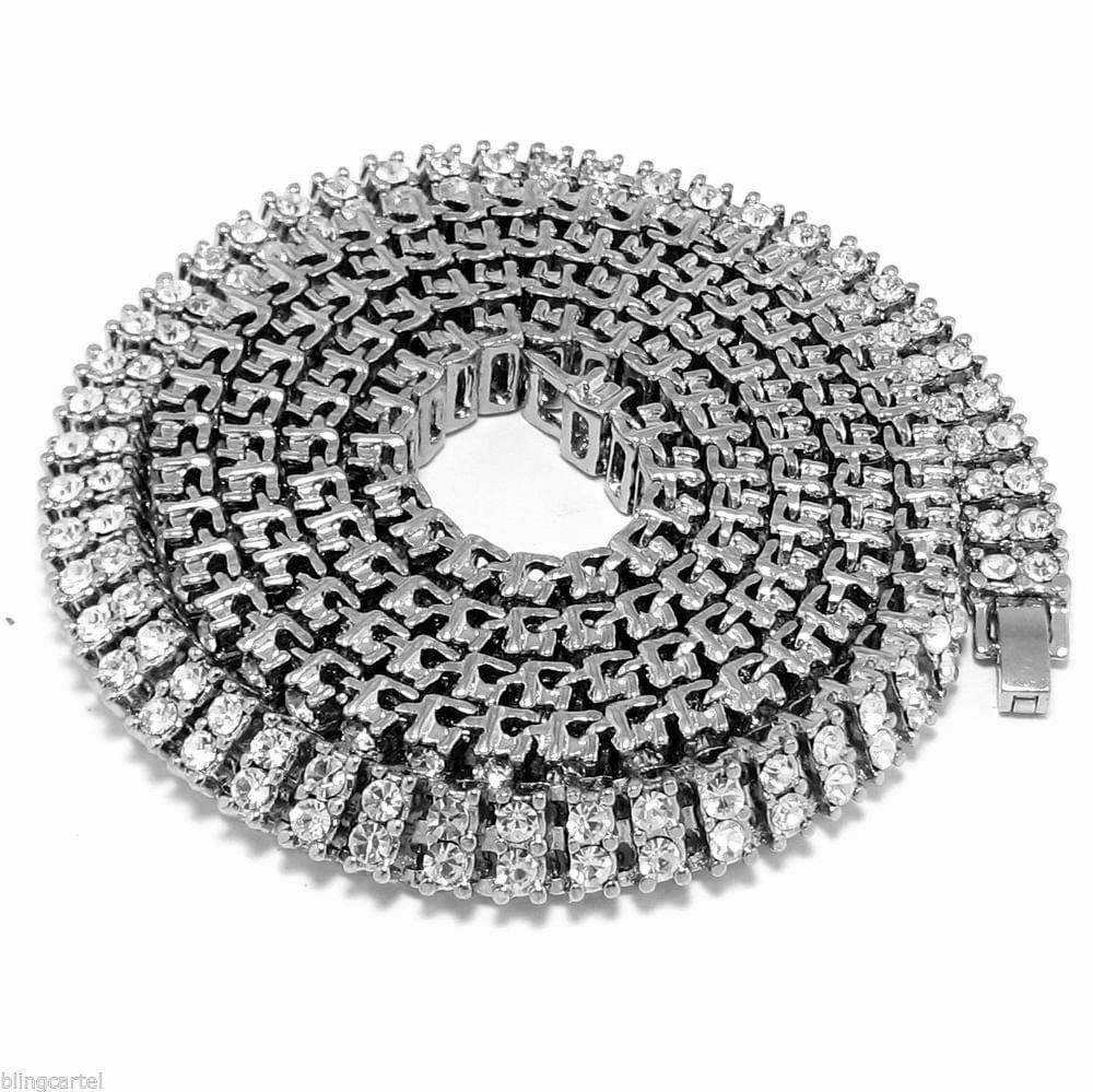 Pharaoh Silver Two Row Chain Necklace 30