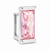 Pink Baguette CZ Gap Grill Iced Single Silver Tone Tooth Grillz