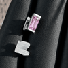 Pink Baguette CZ Gap Grill Iced Single Silver Tone Tooth Grillz