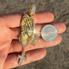 Praying Hands w/Cross Iced Pendant Gold Finish over 925 Silver