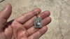 Jesus Malverde Square Pendant 925 Silver Gold Finish w/Silver Accents 1"