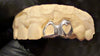 925 Sterling Silver Double Cap Heart Cutout & Open Tooth Custom Grillz