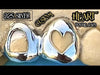 925 Sterling Silver Double Cap Heart Cutout & Open Face Tooth Custom Grillz