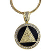 Pyramid Eye Black and Gold Finish 36" Franco Chain Necklace